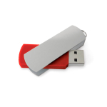USB giratória clipe de alumínio forma retangular personalização total cor vermelho