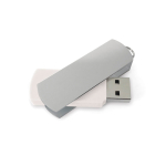 USB giratória clipe de alumínio forma retangular personalização total cor branco