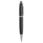Caneta USB elegante ponteira táctil, tinta preta personalização total cor preto