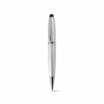 Caneta USB elegante ponteira táctil, tinta preta personalização total cor prateado