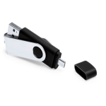 Pen USB com dupla ligação USB e Micro-USB personalização total cor preto