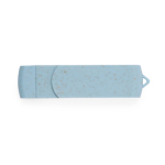 Pen USB dupla de cana de trigo com ligação Tipo-C personalização total cor azul