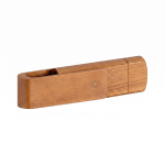 Pen drive giratória de madeira com USB Tipo-C personalização total cor madeira escura