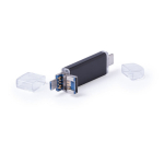 Pen USB de alumínio com Micro-USB e Tipo-C personalização total cor preto