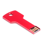 Pen USB de metal em forma de chave personalização total cor vermelho