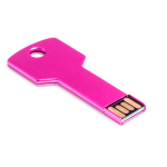 Pen USB de metal em forma de chave personalização total cor cor-de-rosa