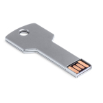 Pen USB de metal em forma de chave personalização total cor prateado