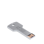 Pen USB de metal em forma de chave personalização total cor prateado vista principal