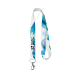 Lanyard de sublimação a cores, feito por medida na Europa cor branco vista principal