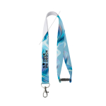 Lanyard a cores com fecho de segurança, por medida, feito na UE cor branco vista principal