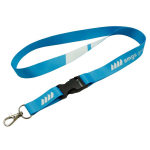 Lanyard a cores personalizado com fivela, fabricado na Europa cor branco
