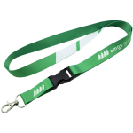 Lanyard a cores personalizado com fivela, fabricado na Europa cor branco