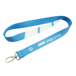 Lanyard de RPET a cores, feito por medida, produzido na Europa cor branco