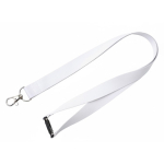 Lanyard personalizado a cores com fecho de segurança, fabricado na UE cor branco