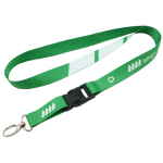 Lanyard de RPET a cores, por medida, com fivela, feito na Europa cor branco