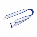 Lanyard dupla camada custom made com fecho de segurança fabricado na UE cor azul