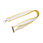 Lanyard dupla camada custom made com fecho de segurança fabricado na UE cor amarelo