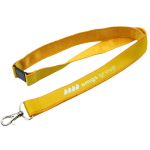 Lanyard dupla camada custom made com fecho de segurança fabricado na UE cor amarelo