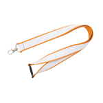 Lanyard dupla camada custom made com fecho de segurança fabricado na UE cor cor-de-laranja