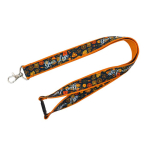 Lanyard dupla camada custom made com fecho de segurança fabricado na UE cor cor-de-laranja
