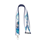 Lanyard dupla camada custom made com fecho de segurança fabricado na UE cor azul petróleo vista principal