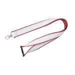 Lanyard dupla camada custom made com fecho de segurança fabricado na UE cor vermelho dessaturado