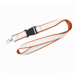 Lanyard de dupla camada a cores, custom made, fabricado na Europa cor cor-de-laranja escuro