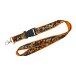 Lanyard de dupla camada a cores, custom made, fabricado na Europa cor cor-de-laranja escuro