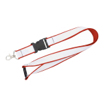 Lanyard dupla camada por medida com fecho de segurança fabricado na UE cor vermelho