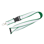 Lanyard dupla camada por medida com fecho de segurança fabricado na UE cor verde