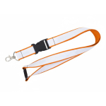 Lanyard dupla camada por medida com fecho de segurança fabricado na UE cor cor-de-laranja