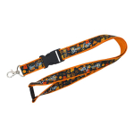 Lanyard dupla camada por medida com fecho de segurança fabricado na UE cor cor-de-laranja