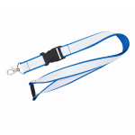 Lanyard dupla camada por medida com fecho de segurança fabricado na UE cor ciano