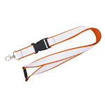 Lanyard dupla camada por medida com fecho de segurança fabricado na UE cor cor-de-laranja escuro