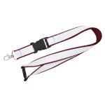 Lanyard dupla camada por medida com fecho de segurança fabricado na UE cor grená