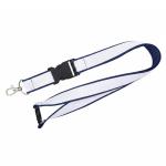 Lanyard dupla camada por medida com fecho de segurança fabricado na UE cor azul petróleo