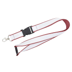 Lanyard dupla camada por medida com fecho de segurança fabricado na UE cor vermelho dessaturado