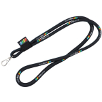 Lanyard tubular impresso a cores custom made fabricado na Europa cor branco