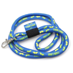 Lanyard tubular impresso a cores custom made fabricado na Europa cor branco