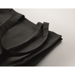 Saco de compras de algodão Fairtrade com fole 180 g/m2 cor preto vista fotografia quarta vista