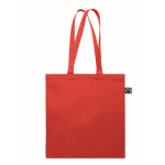 Saco de compras de algodão Fairtrade com fole 180 g/m2 cor vermelho