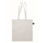 Saco de compras de algodão Fairtrade com fole 180 g/m2 cor branco