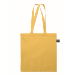 Saco de compras de algodão Fairtrade com fole 180 g/m2 cor amarelo