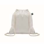 Saco de cordão de algodão com fecho franzido 180 g/m2 cor branco