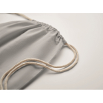 Saco de cordão de algodão com fecho franzido 180 g/m2 cor cinzento vista fotografia quarta vista