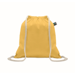 Saco de cordão de algodão com fecho franzido 180 g/m2 cor amarelo