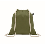 Saco de cordão de algodão com fecho franzido 180 g/m2 cor verde-escuro