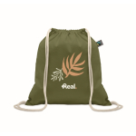 Saco de cordão de algodão com fecho franzido 180 g/m2 cor verde-escuro vista principal