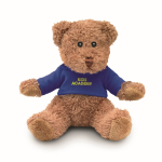Ursinho de peluche com t-shirt colorida personalizável cor azul vista principal