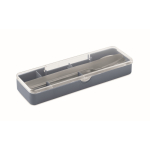 Conjunto de talheres de aço inoxidável em estojo de plástico cor preto mate